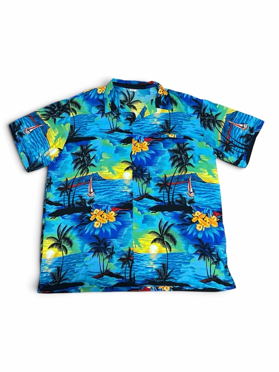 King Kameha Other - King Kameha Hawaiian Shirt Mens Plus Sz 6XL Tropical Palm Tree Ocean Aloha Blue